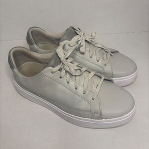 Kizik Leather Vegas Sneakers Casual Everyday Walking Gray‎ Lace Up Size 8.5 Wide